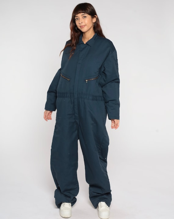 Navy Blue Jumpsuit 80s Insulated Coveralls Boiler Sui… Gem