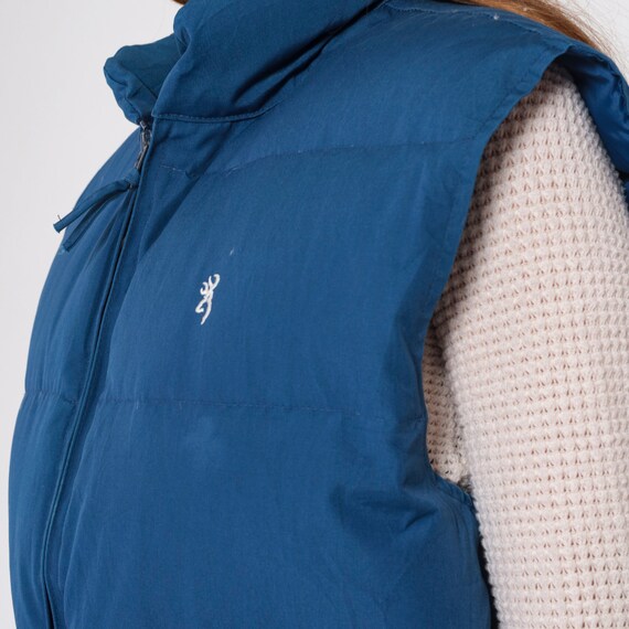 Navy Blue Puffer Vest 80s Down Fill Ski Vest Retr… - image 6