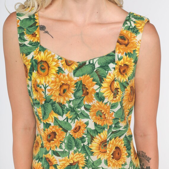 60s Sunflower Dress Mod Mini Dress Floral Day Dress R… Gem