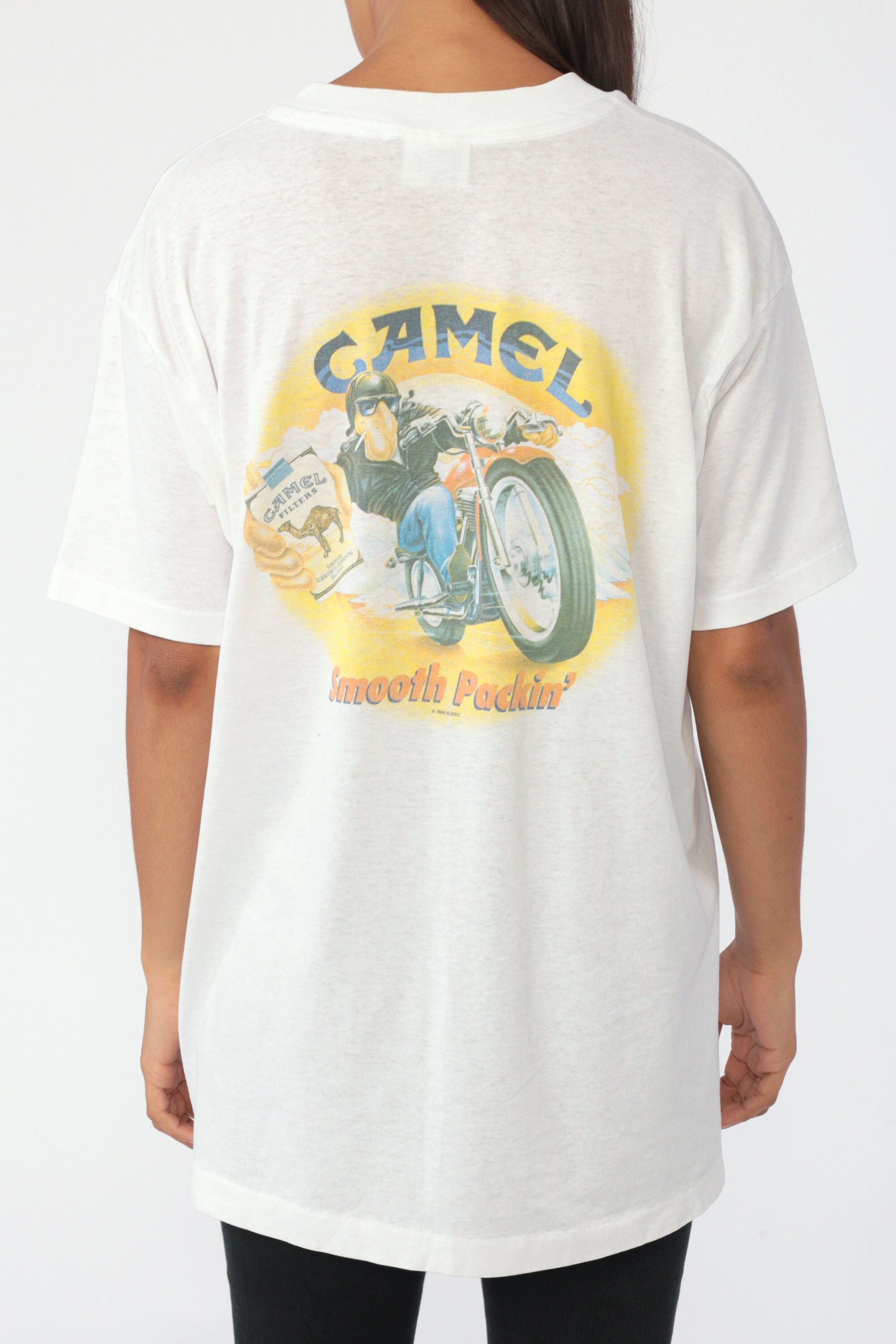90s Camel Joe Shirt Biker Smooth Packin' Cigarette TShirt Motorcycle ...
