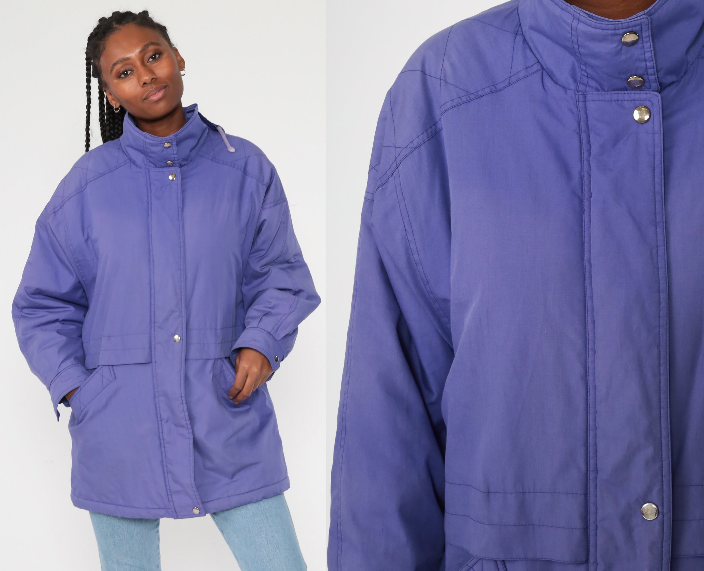 Purple Puffy Jacket Retro Ski Jacket 