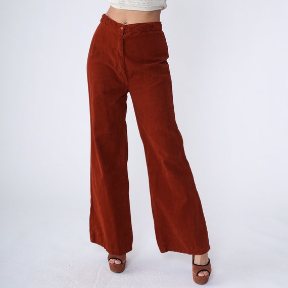 70s Bell Bottoms Brown Flared Pants Hippie Flares… - image 5