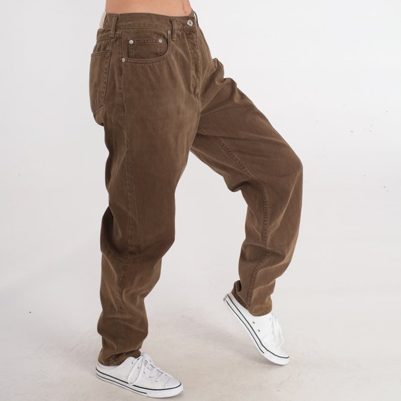 Brown Mom Jeans 90s Relaxed Jeans Ann Taylor Jeans Denim Pants Tapered 1990s Jeans Vintage Colored Denim Medium Long Tall 30