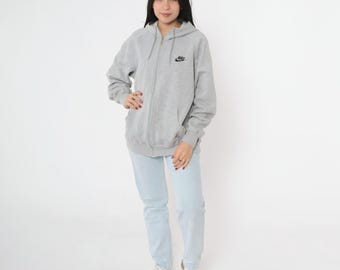 トップス 90s NIKE ZIP UP HOODIE GRAY Nike Vintage y2k grey classic zip hoodie hooded jacket | eBay