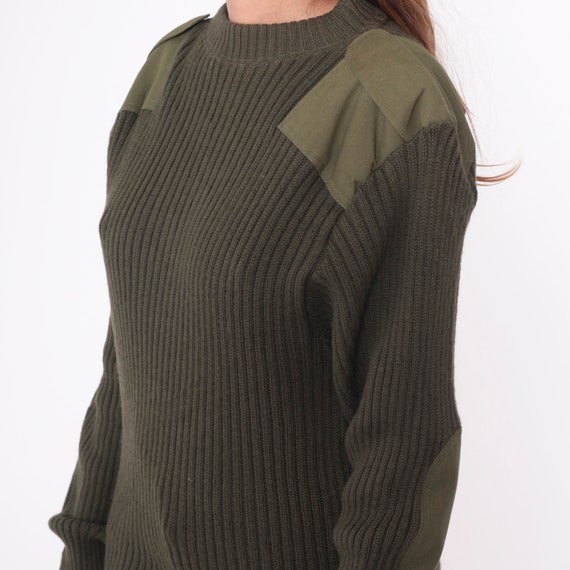 Wool Army Sweater Y2K Military Sweater Olive Drab… - image 7