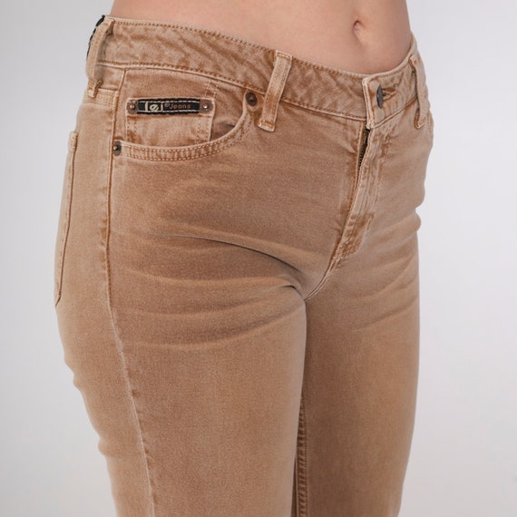 Lei Flared Jeans Y2K Jeans Light Brown Mid Rise J… - image 6
