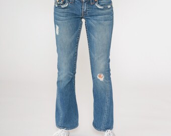 Vintage True Religion Jeans Y2k Distressed Low Rise Jeans