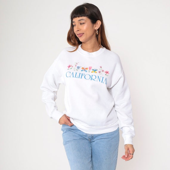 90s California Sweatshirt Floral Butterfly Graphi… - image 4