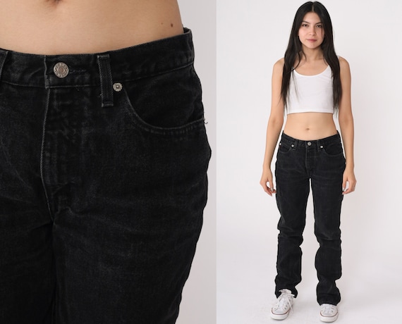 90s Guess Jeans Black Boyfriend Jeans Mid Rise Wa… - image 1