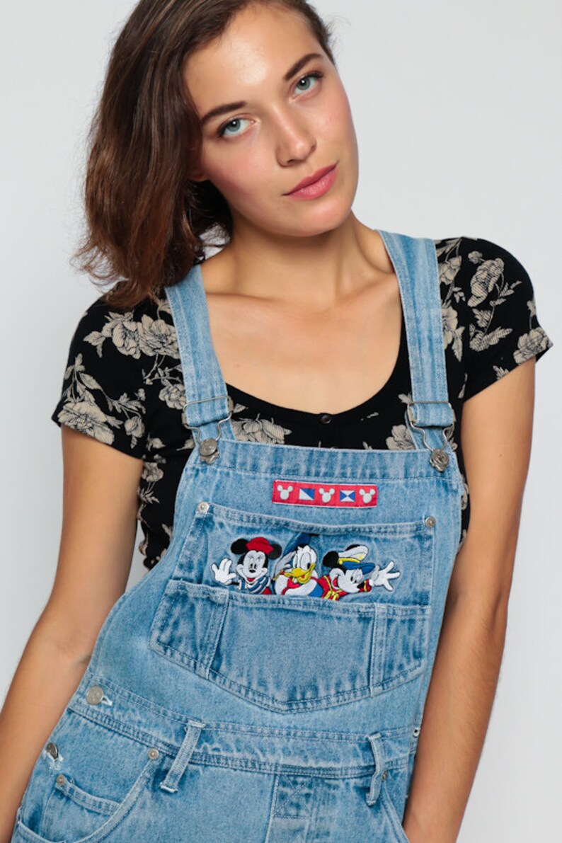 Short Overalls Denim Overall MICKEY MOUSE Minnie Disney Etsy