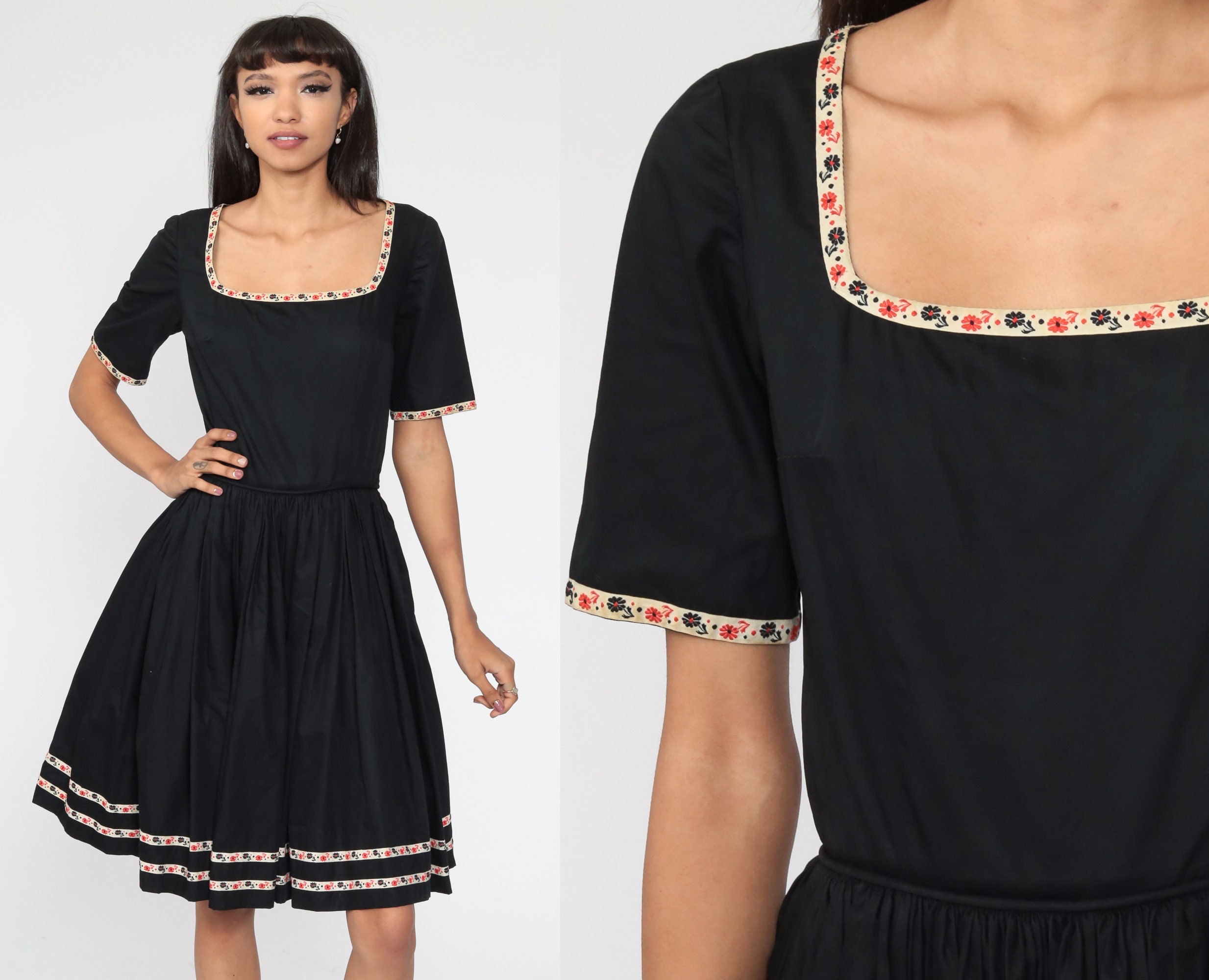 plain black day dress