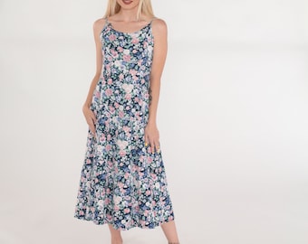 Y2K Millennial No-boundaries Women's Floral Blue Sun Day Dress - Etsy Y2K Millennial No-boundaries Women's Floral Blue Sun Day Dress - Etsy