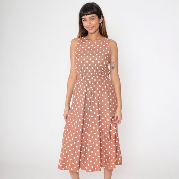 Mocha polka dot dress hot sale