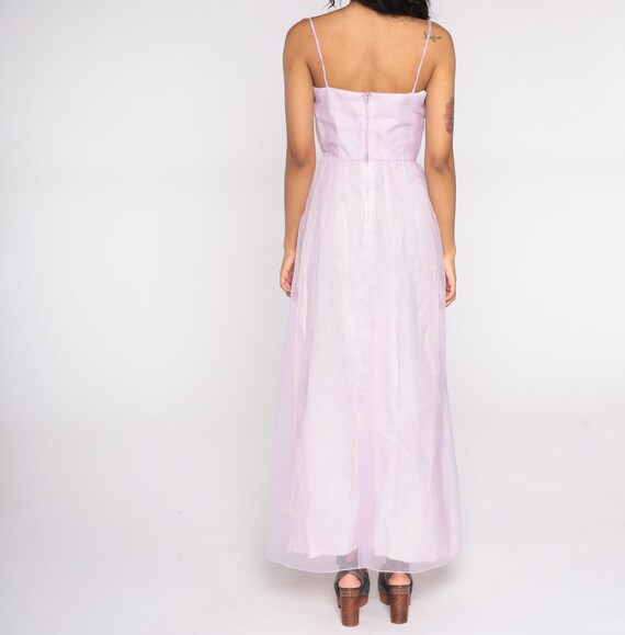 Lavender Chiffon Dress Princess Dress 1970s Maxi … - image 7