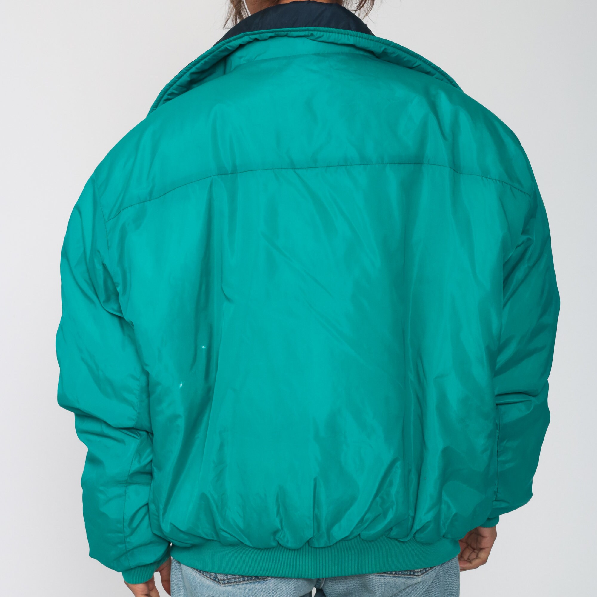 Columbia Ski Jacket REVERSIBLE Jacket GOOSE DOWN Fill Turquoise Green