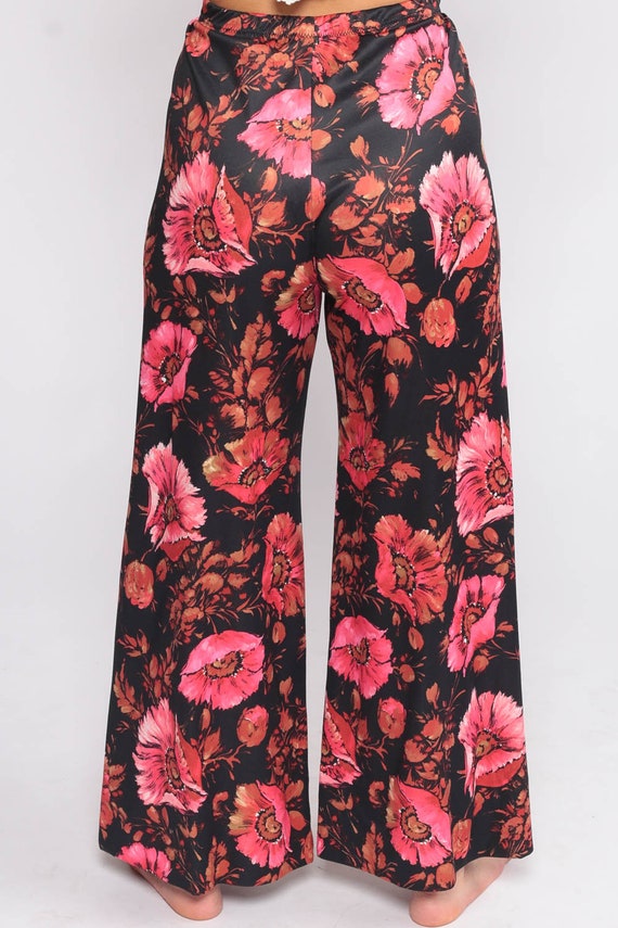 70s Bell Bottom Pants Floral Pants Hippie Trouser… - image 6