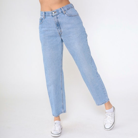 90s Levis 550 Jeans Relaxed Fit Levi Jeans Tapered Leg Blue Denim Pants Retro Levi Strauss High Waisted Vintage 1990s Medium Short 10