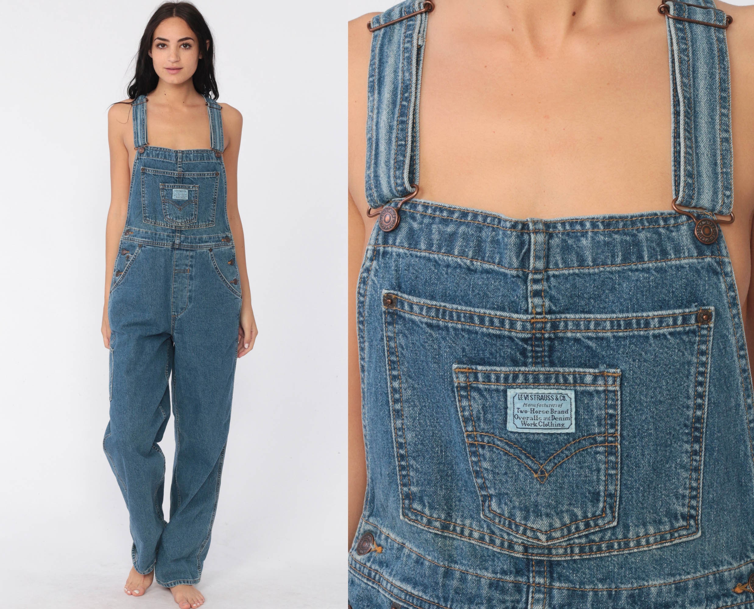 Levis Overalls 90s Denim Overalls Levi Strauss Jean Dungarees Grunge Suspender Boyfriend Fit