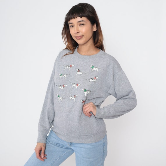 Dalmatian Dog Sweatshirt 90s Christmas Sweater Re… - image 3