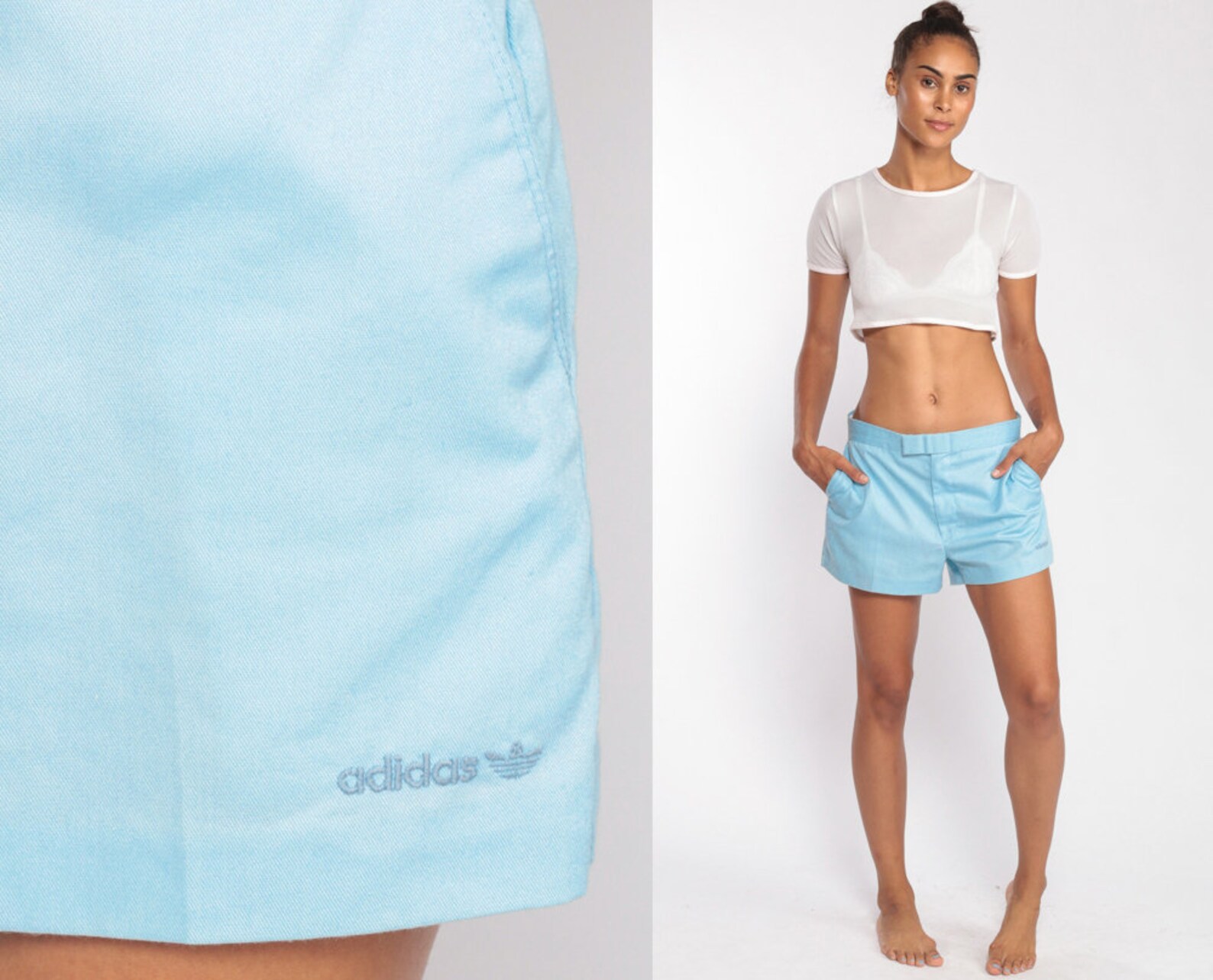 Adidas Shorts Baby Blue Shorts Retro Tennis Preppy Shorts 70s Etsy.de