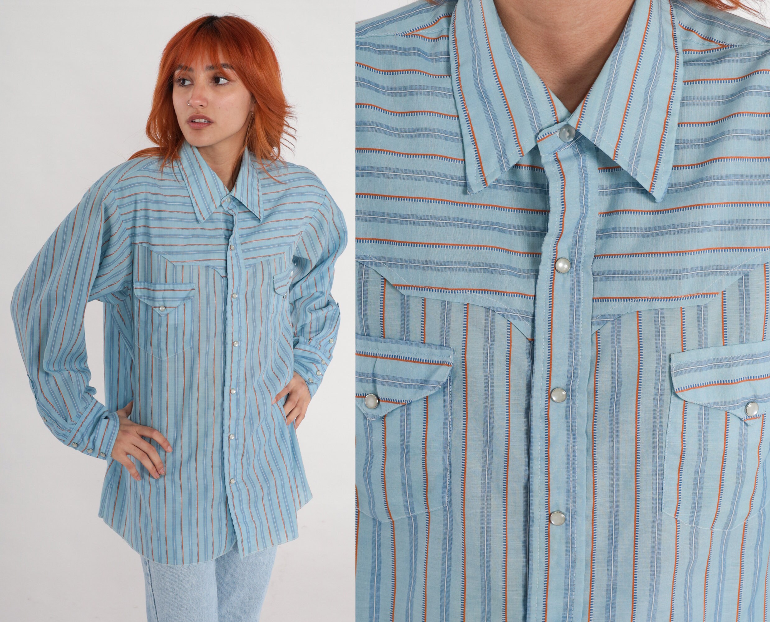 80s Weastern stripe shirt