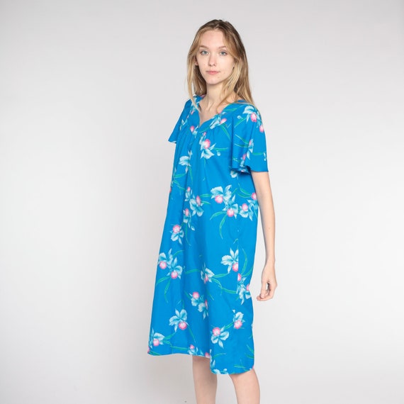 Frolic Blue Tropical Flutter Sleeve Top
