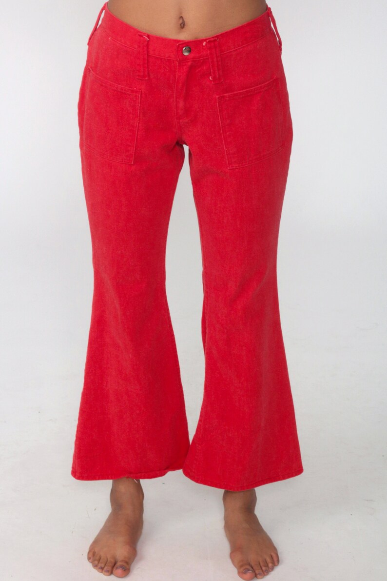 red bell bottom pants plus size
