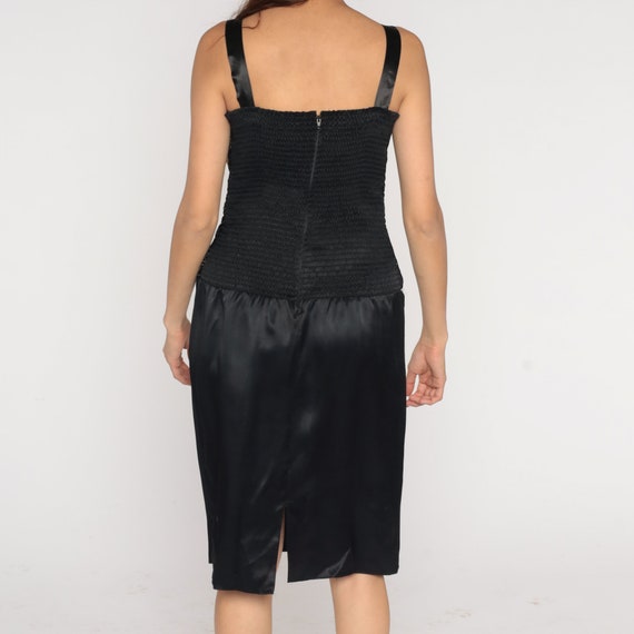 Beaded Velvet Dress 80s Party Dress Black Pencil … - image 8