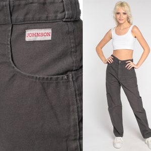 Grey Cargo Pants Y2k Straight Leg Pants Workwear Work Pants High Waisted Rise Streetwear Normcore Basic Vintage 00s Johnson Small S image 1