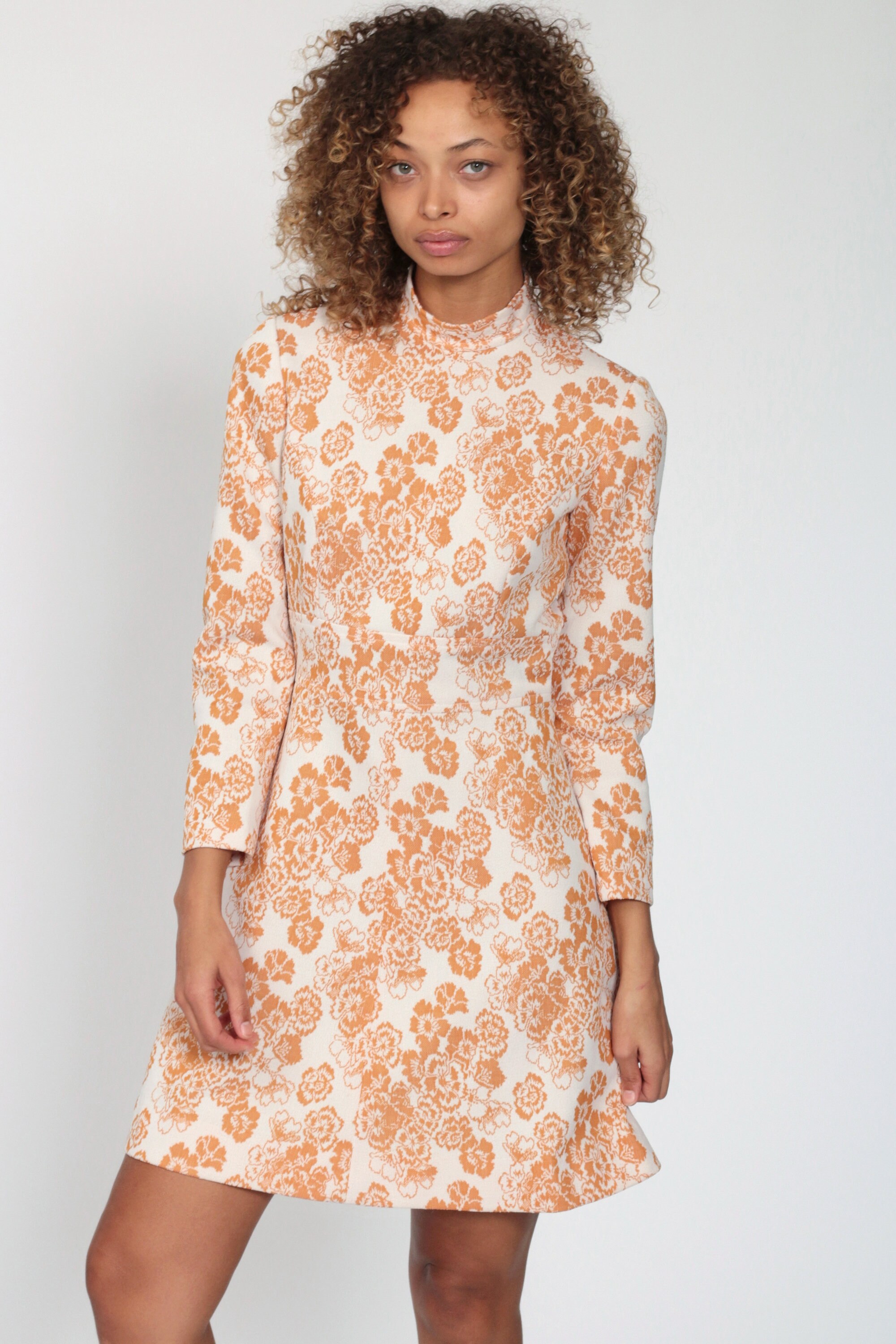 long sleeve mock neck mini dress