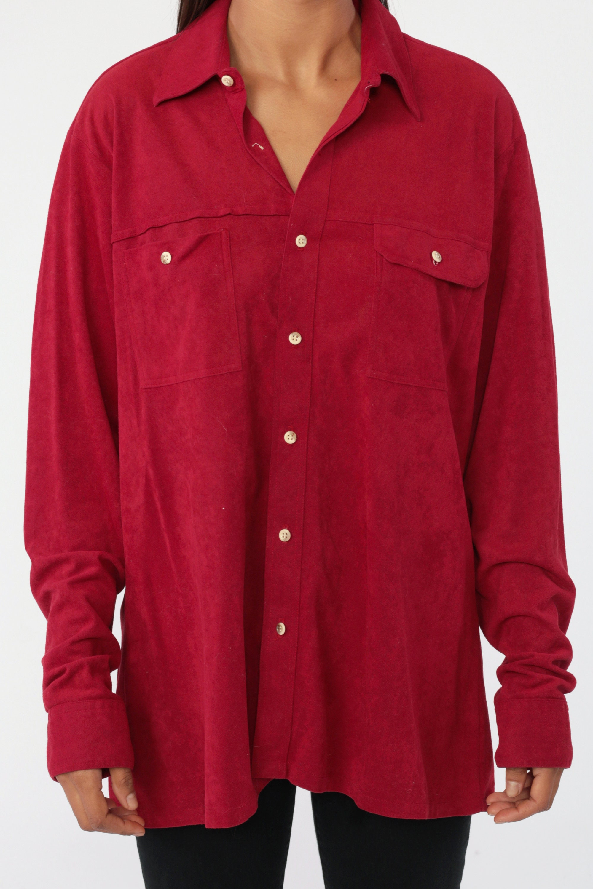 red button up shirts