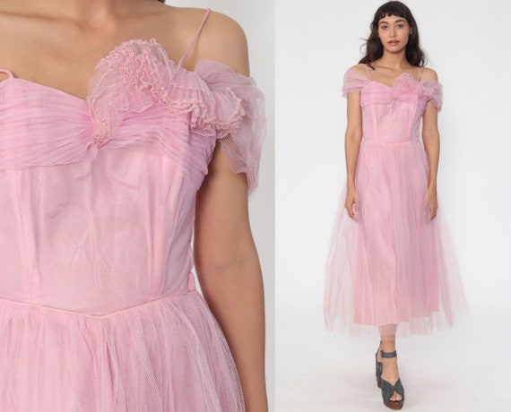 50s Party Dress Lavender TULLE Dress Emma Domb Dre