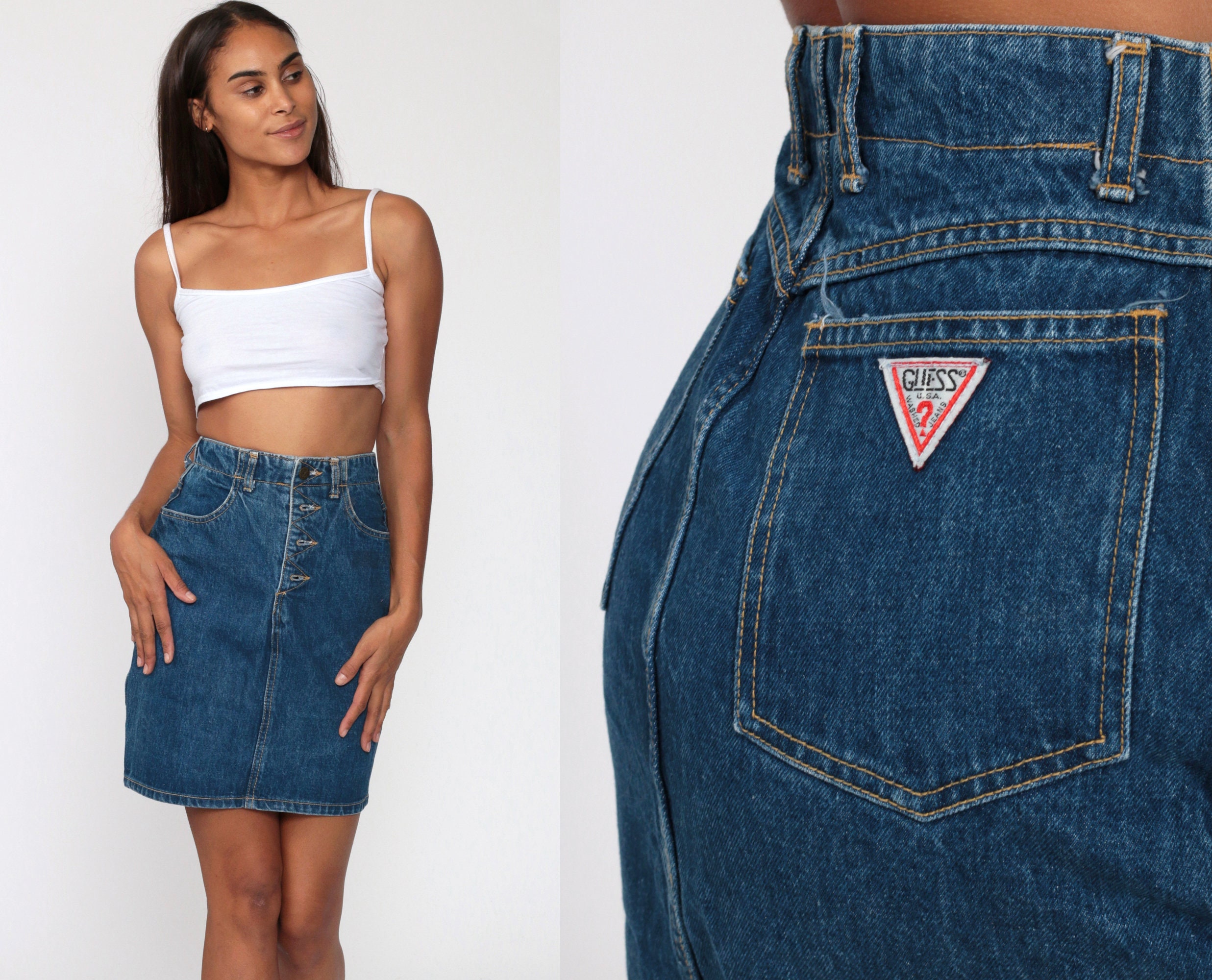 vintage guess jean skirt