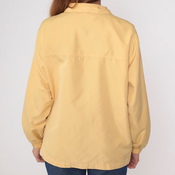 Yellow Windbreaker Jacket Letter E Patch Zip Up J… - image 7