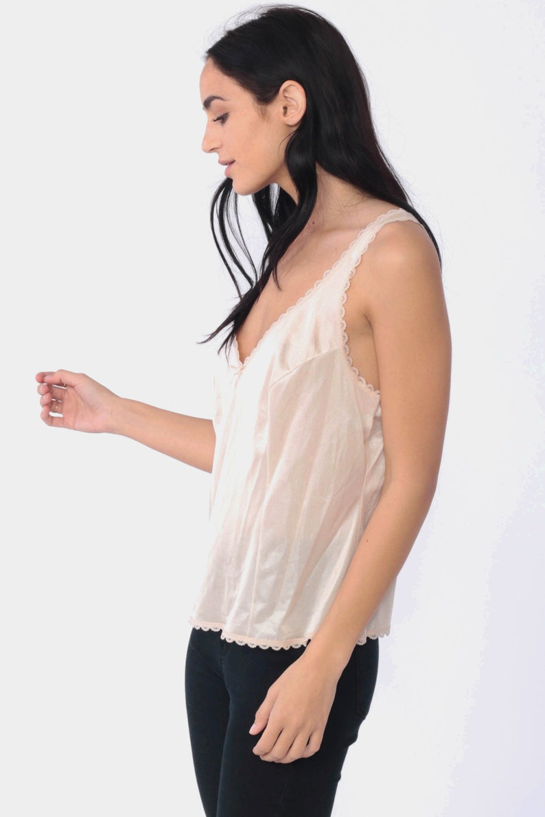 Camisole Lingerie Top 80s Sheer Light Pink Tank Top Cami Top Etsy