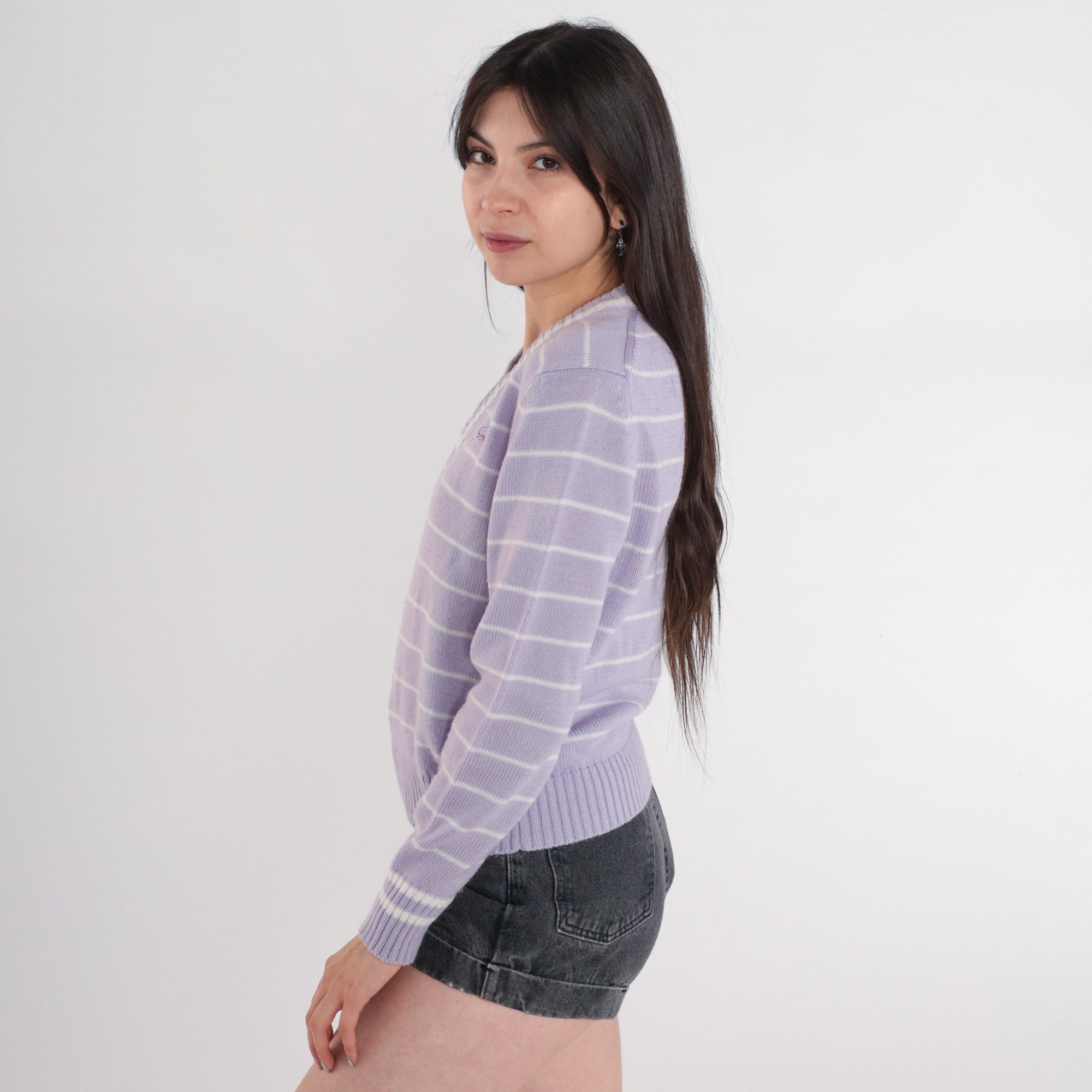 Lavender Lacoste Sweater 80s Tennis Sweater Purple Ringer IZOD Pullover ...