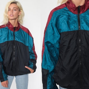 color block nylon jacket