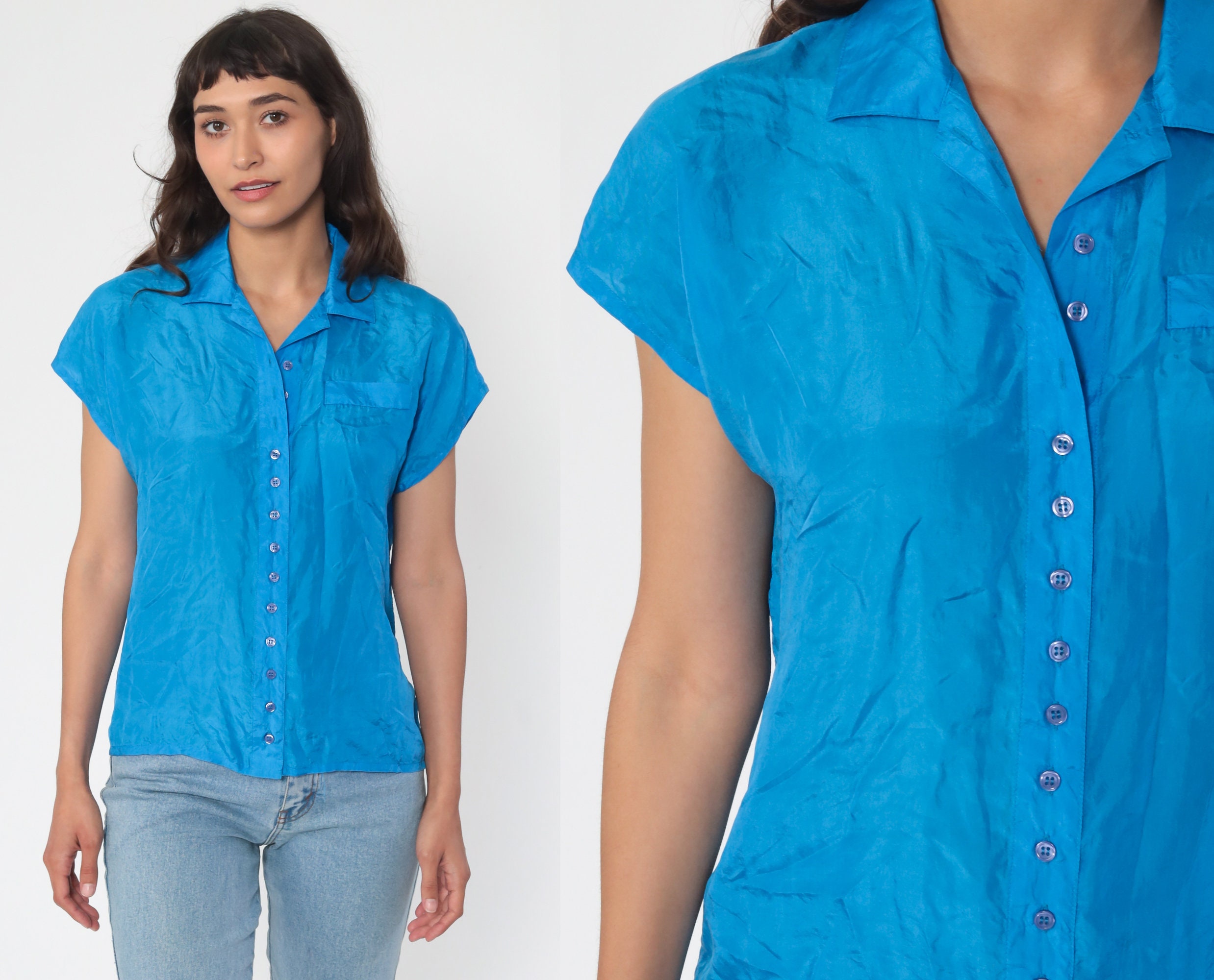 silk button up shirt women