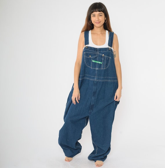 80s Key Overalls Blue Jean Overall Pants Denim Dungarees Imperial Wide Baggy Coveralls Carpenter Vintage 1980s Men's 2xl Tall