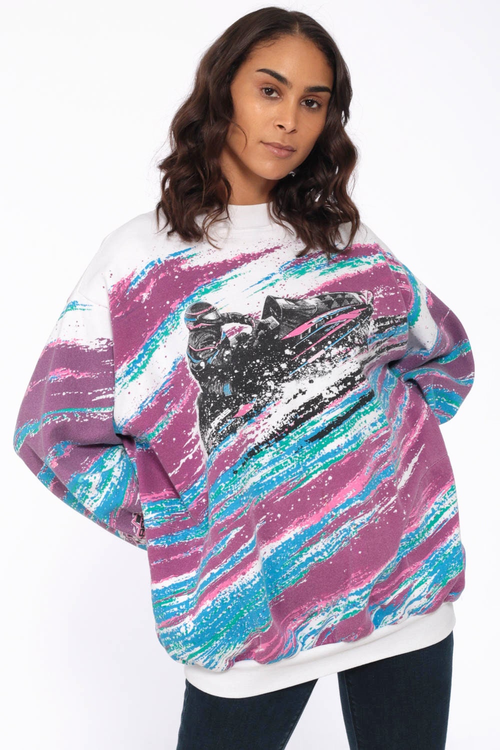 embroidered ski sweatshirt