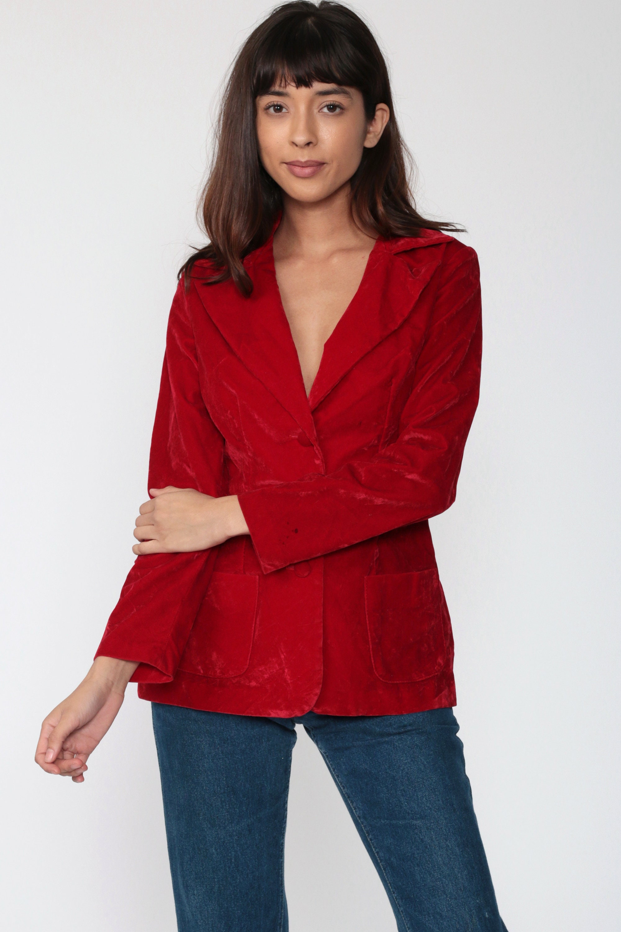 womens vintage velvet jacket