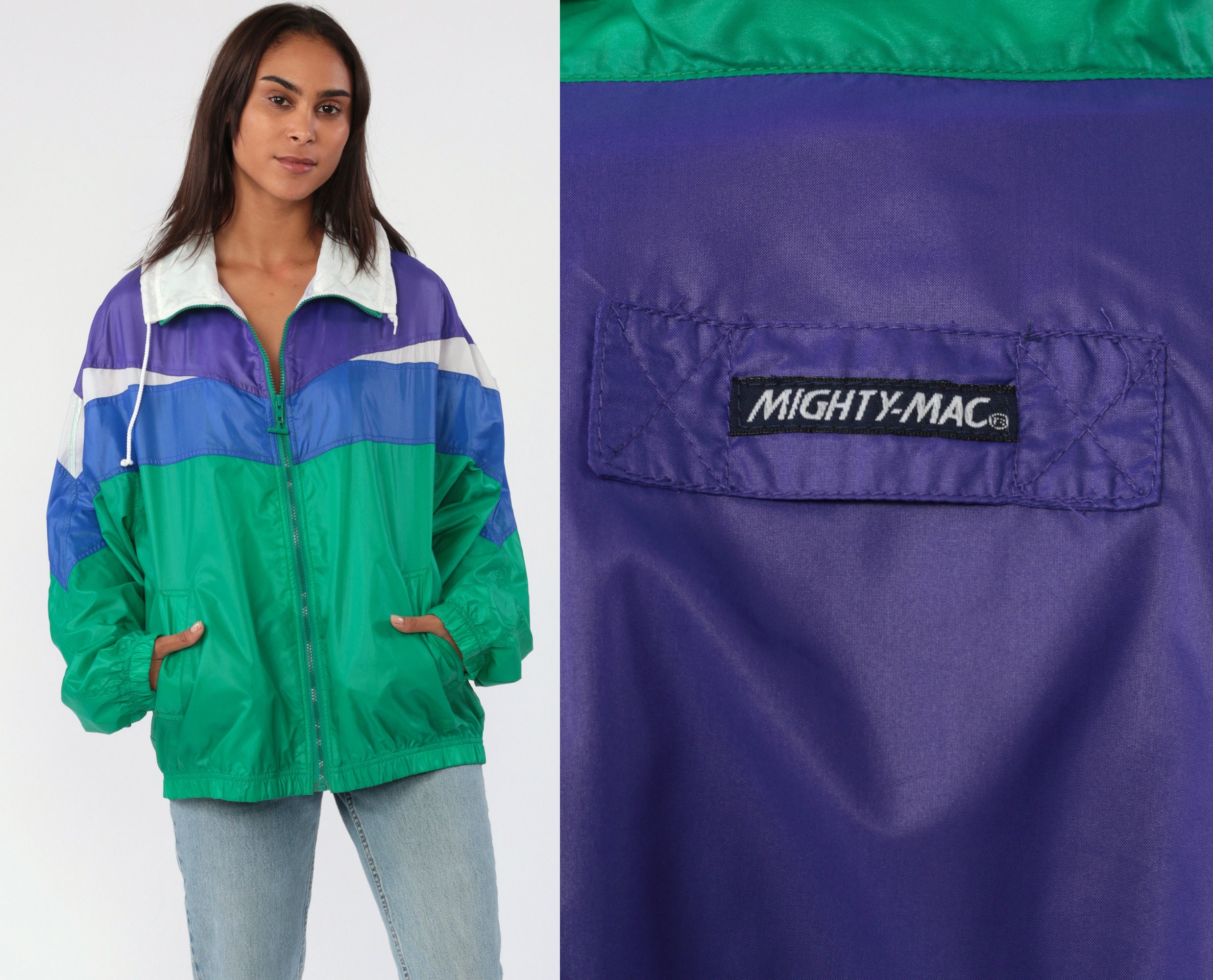 Color Block Windbreaker Jacket -- 80s 