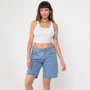 90s Levis 550 Denim Shorts Vintage Relaxed Blue Denim Shorts Levi Jean Shorts High Waisted Shorts 1990s Bermuda Shorts Men&#39;s 32 Medium