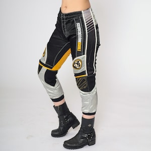 Thor Motocross Pants Y2K Moto Dirt Bike Racing Black Yellow Grey Riding Streetwear BMX Biker Pants Vintage 00s 24 Kid&#39;s