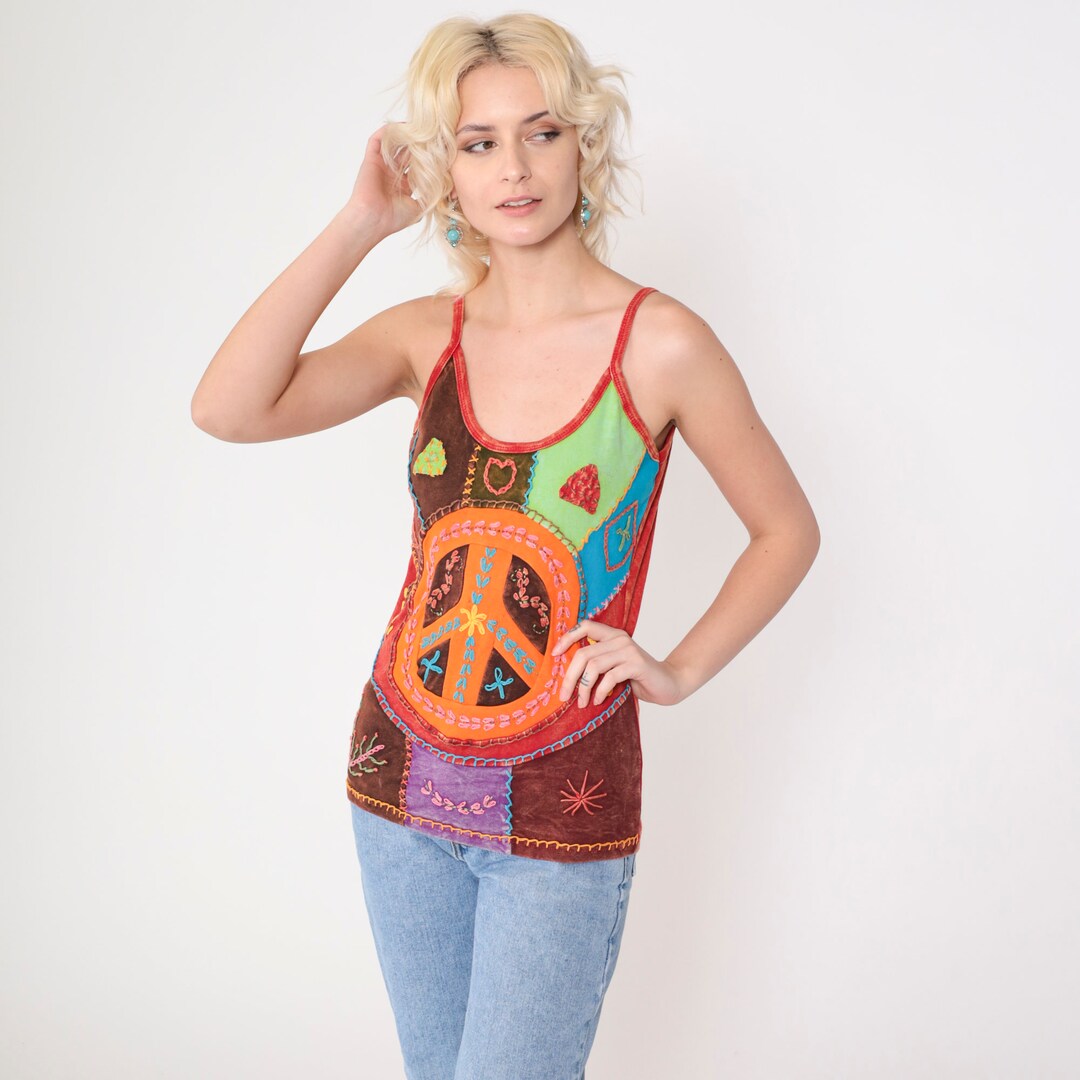 トップス g.o.a 00s Y2K archive peacock tank top - トップス