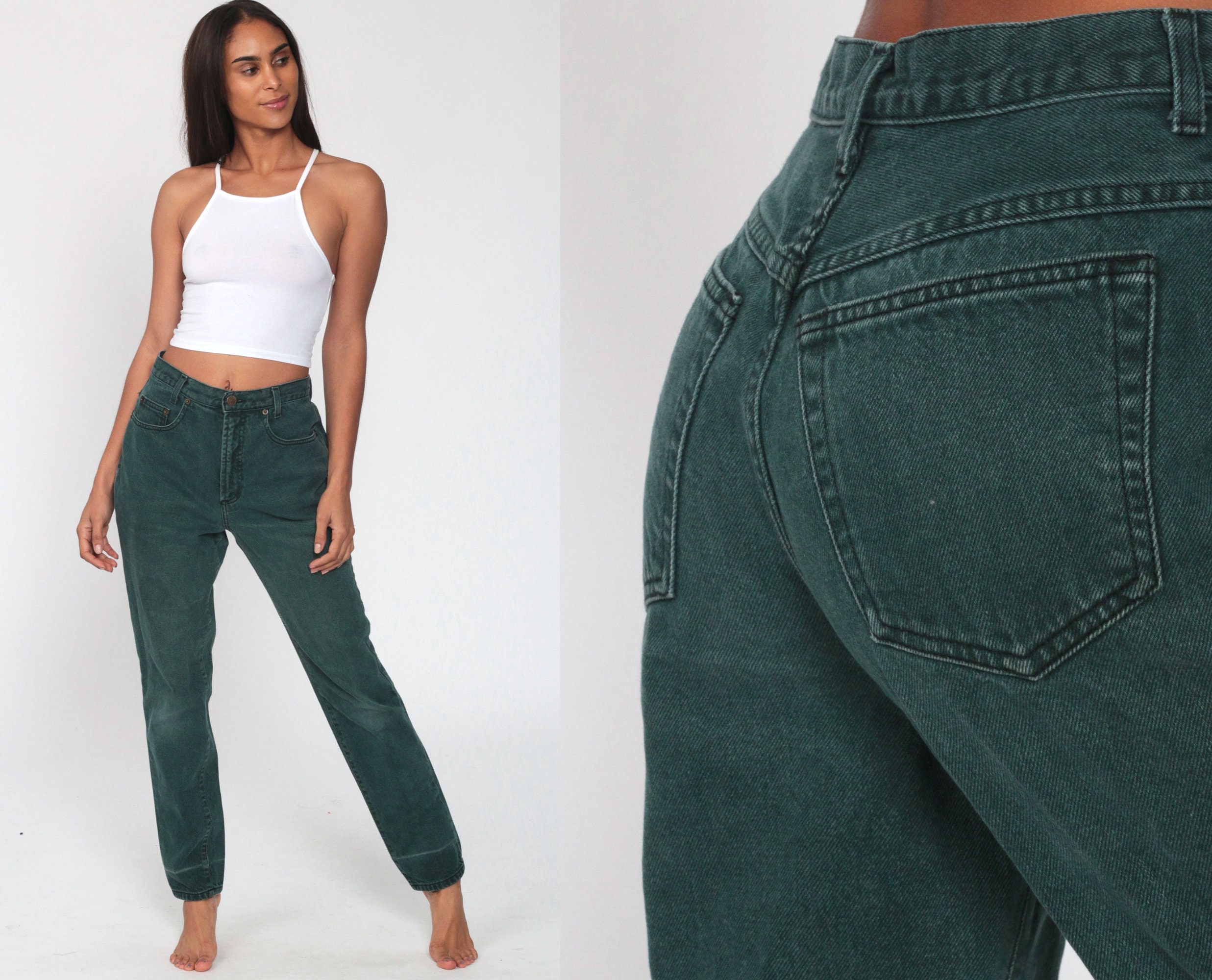 dark green high waisted jeans