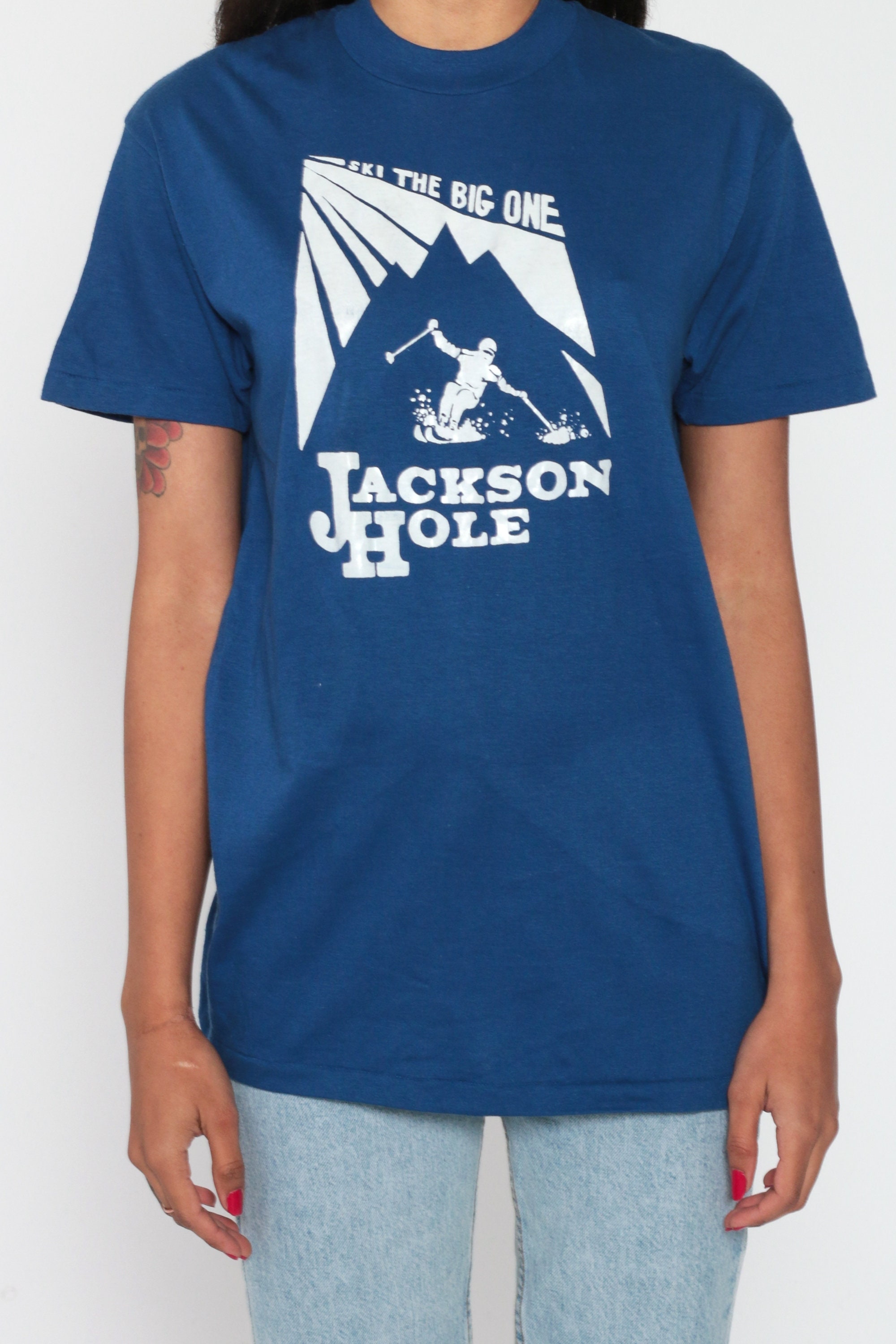 Jackson Hole Shirt Wyoming Ski Shirt 80s T Shirt Mountain Resort Retro