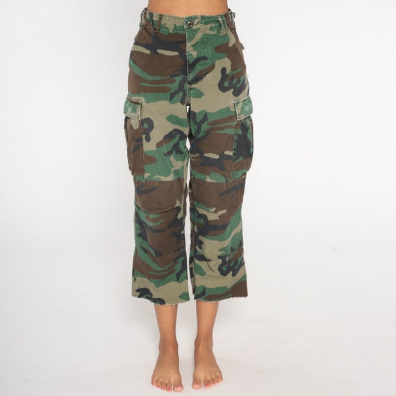 Camo Army Capri Pants 90s Cargo Pants Military Combat… Gem