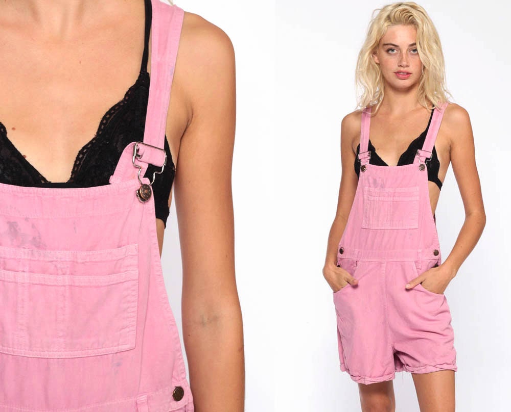 pink overall shorts