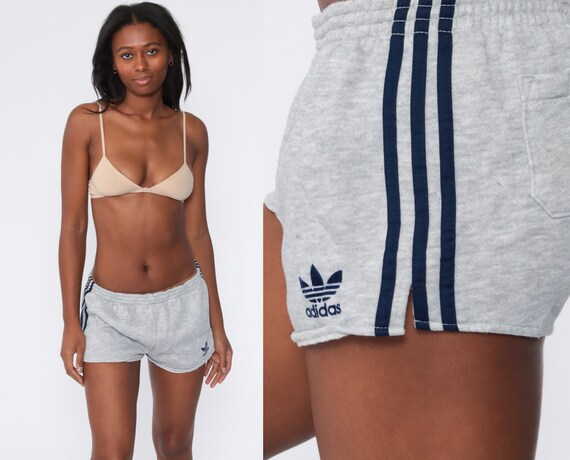 Grey Adidas Shorts 80s JOGGING SHORTS Gym Shorts R